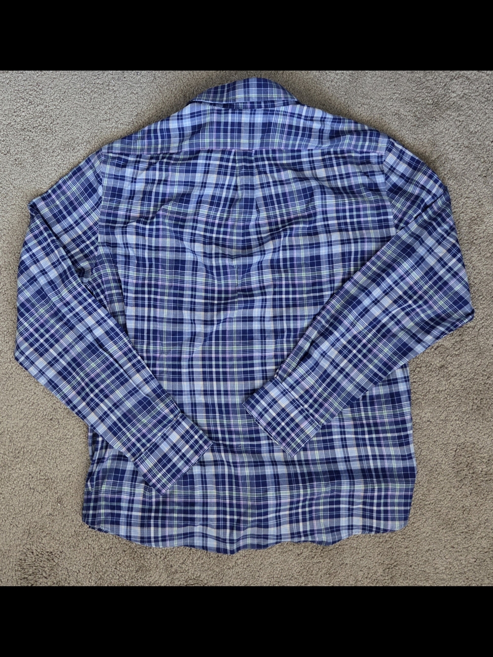 Ralph Lauren Blue Plaid Button-Down Shirt Men's Large - Picture 3 of 3